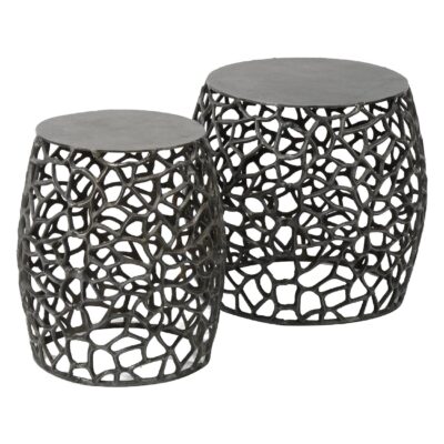 Sivon zwarte nikkel bijzettafel set afbeelding 1