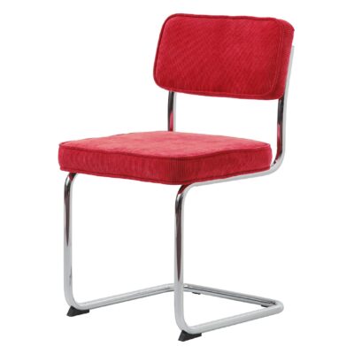 rode corduroy eetkamerstoelen Adam set van 4 afbeelding 1