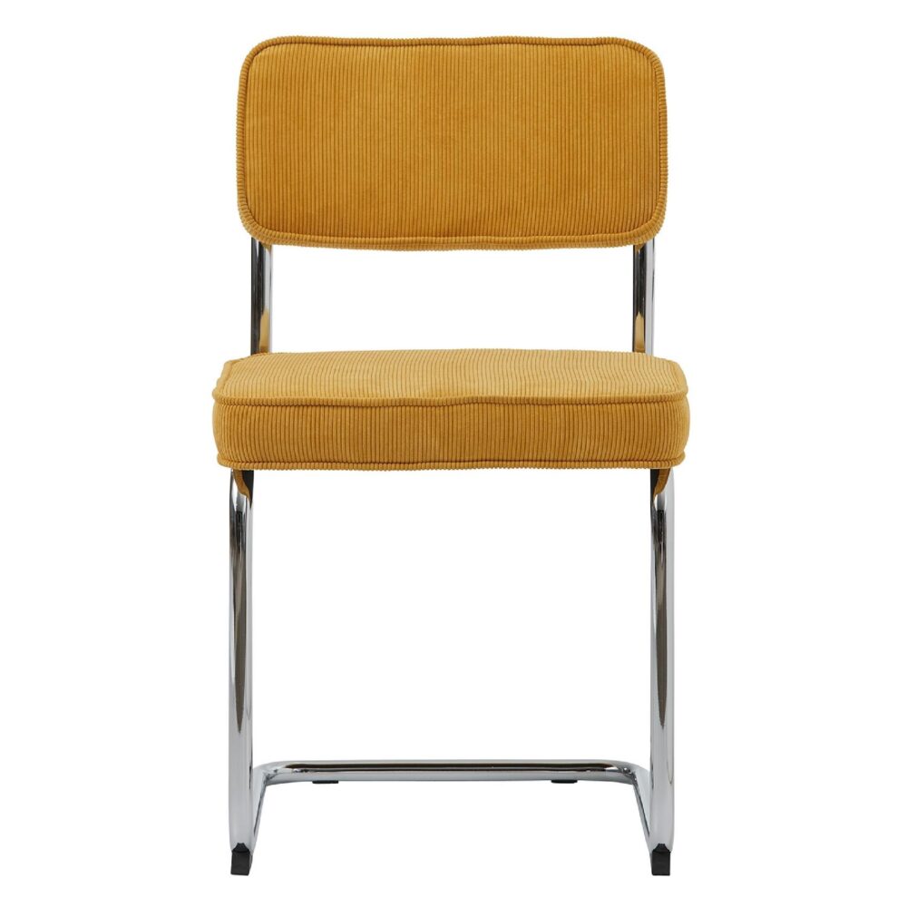 gele ribstof eetkamerstoelen Adam set van 4 afbeelding 2