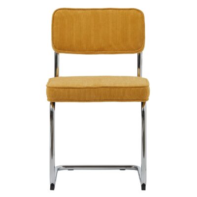 gele ribstof eetkamerstoelen Adam set van 4 afbeelding 2