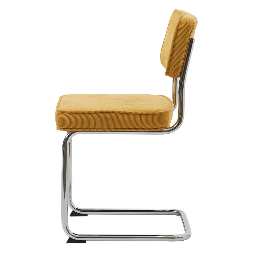 gele ribstof eetkamerstoelen Adam set van 4 afbeelding 3