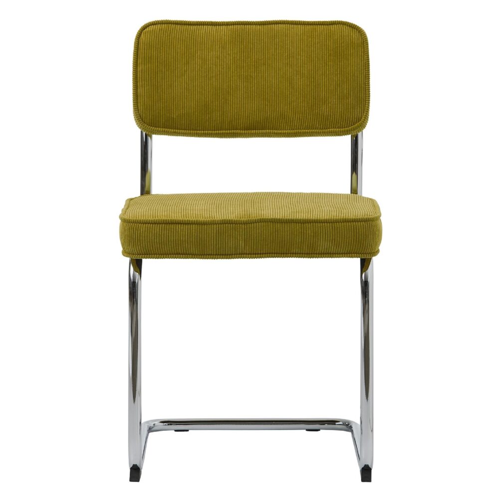 groene ribstof eetkamerstoelen Adam set van 4 afbeelding 2