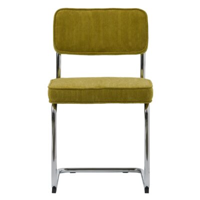 groene ribstof eetkamerstoelen Adam set van 4 afbeelding 2