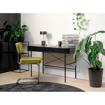 groene ribstof eetkamerstoelen Adam set van 4 afbeelding 5