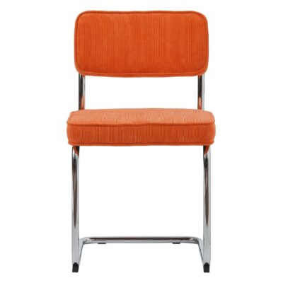 oranje ribstof eetkamerstoelen Adam set van 4 afbeelding 2