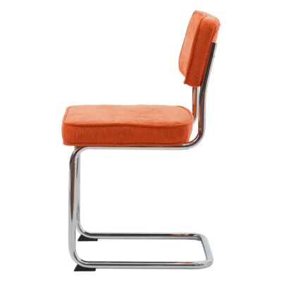 oranje ribstof eetkamerstoelen Adam set van 4 afbeelding 3