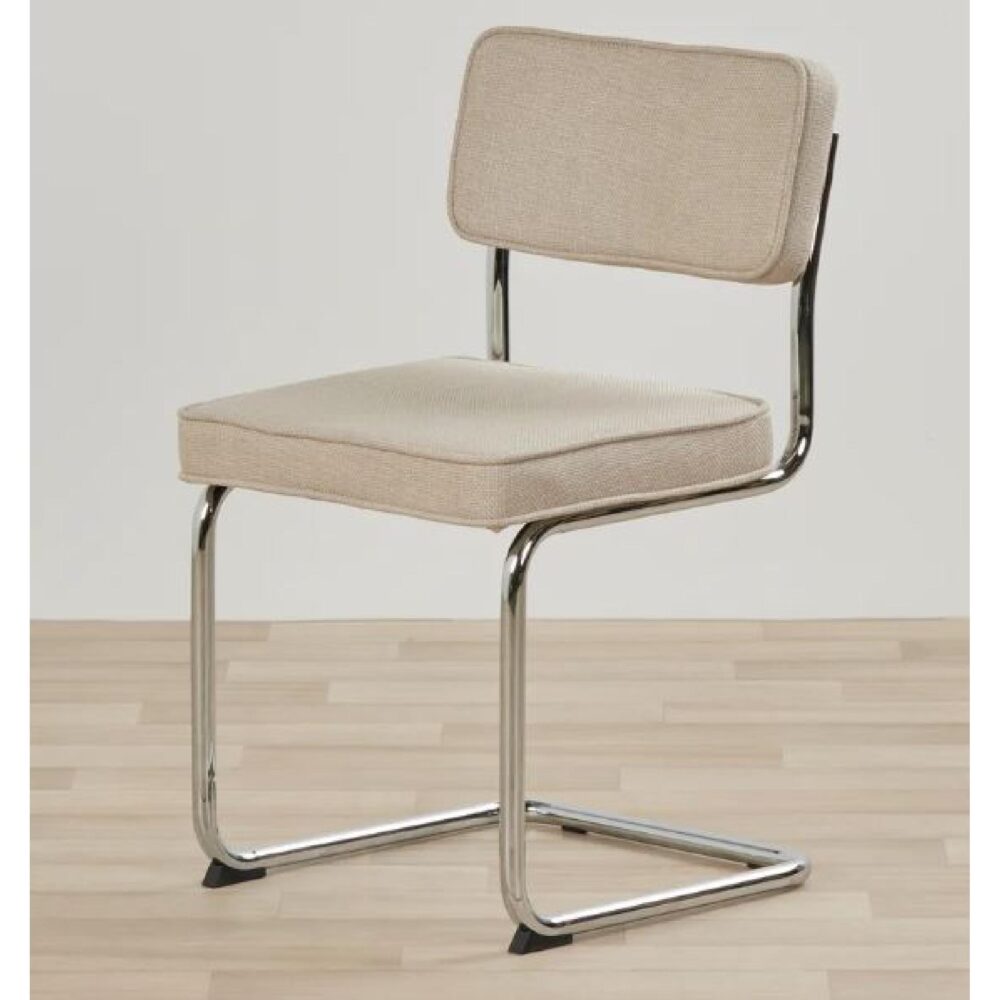 taupe ribstof eetkamerstoelen Adam set van 4 afbeelding 2