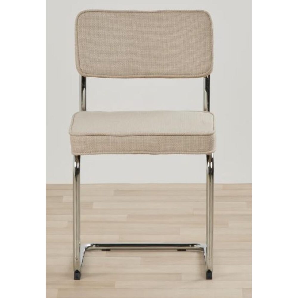 taupe ribstof eetkamerstoelen Adam set van 4 afbeelding 3