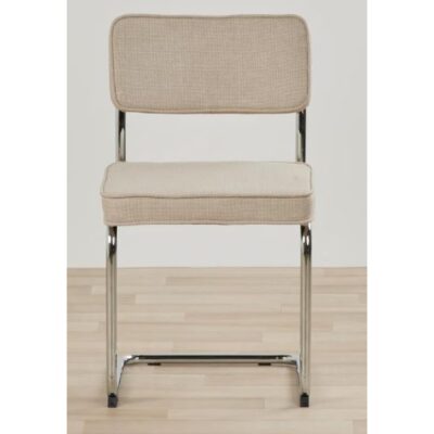 taupe ribstof eetkamerstoelen Adam set van 4 afbeelding 3
