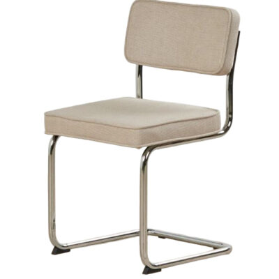 taupe ribstof eetkamerstoelen Adam set van 4 afbeelding 1