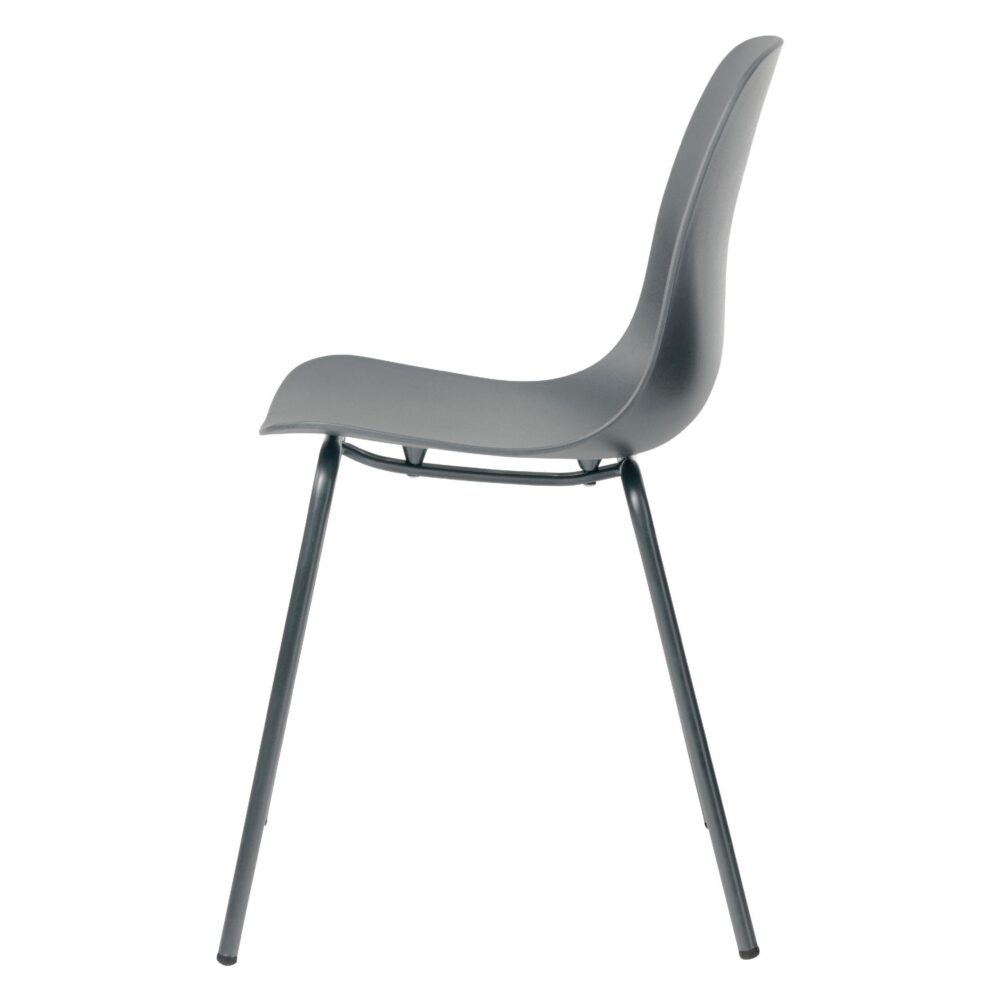 Zoey grijze metalen eetkamerstoelen set van 4 afbeelding 2