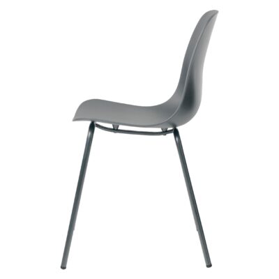 Zoey grijze metalen eetkamerstoelen set van 4 afbeelding 2