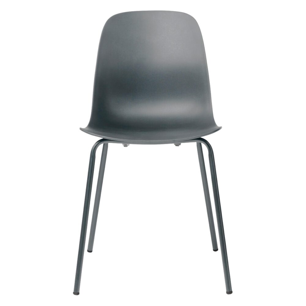 Zoey grijze metalen eetkamerstoelen set van 4 afbeelding 3