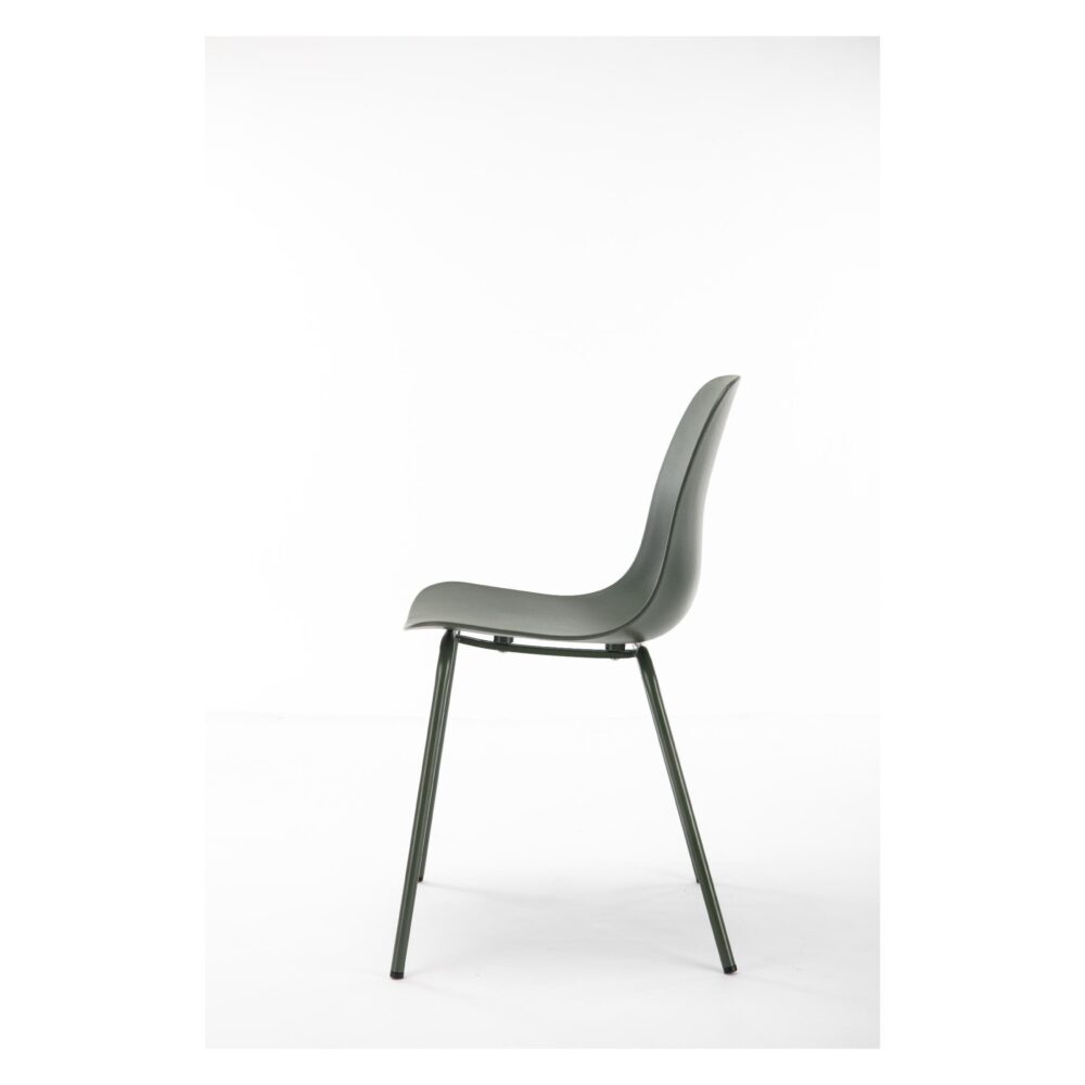 olijfgroene metalen eetkamerstoelen set Zoey afbeelding 2