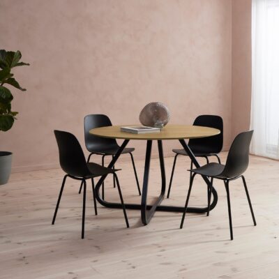 zwarte metalen eetkamerstoelen set Zoey afbeelding 5