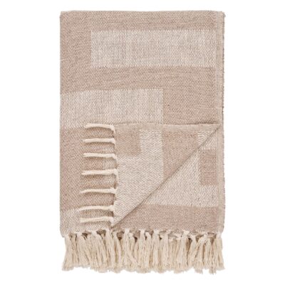taupe plaid gerecycled katoen 130x180 afbeelding 1