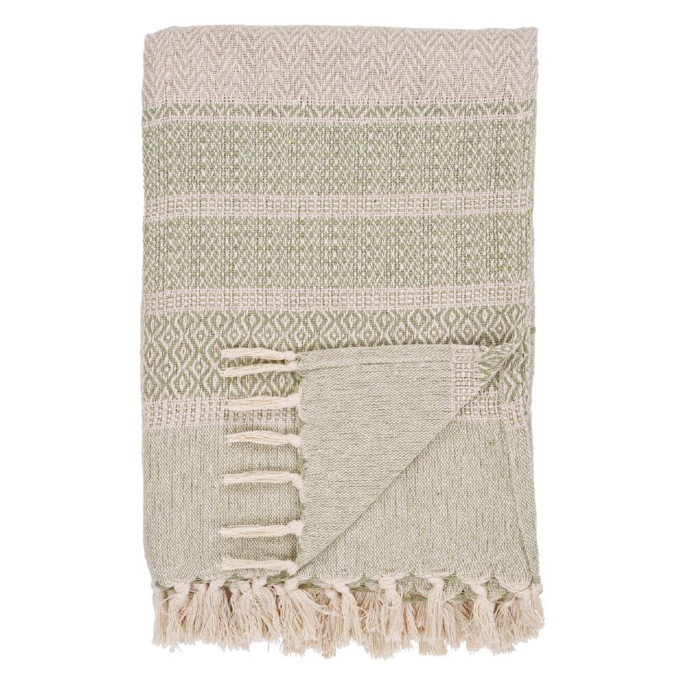 groene katoenen plaid 130x180 afbeelding 1