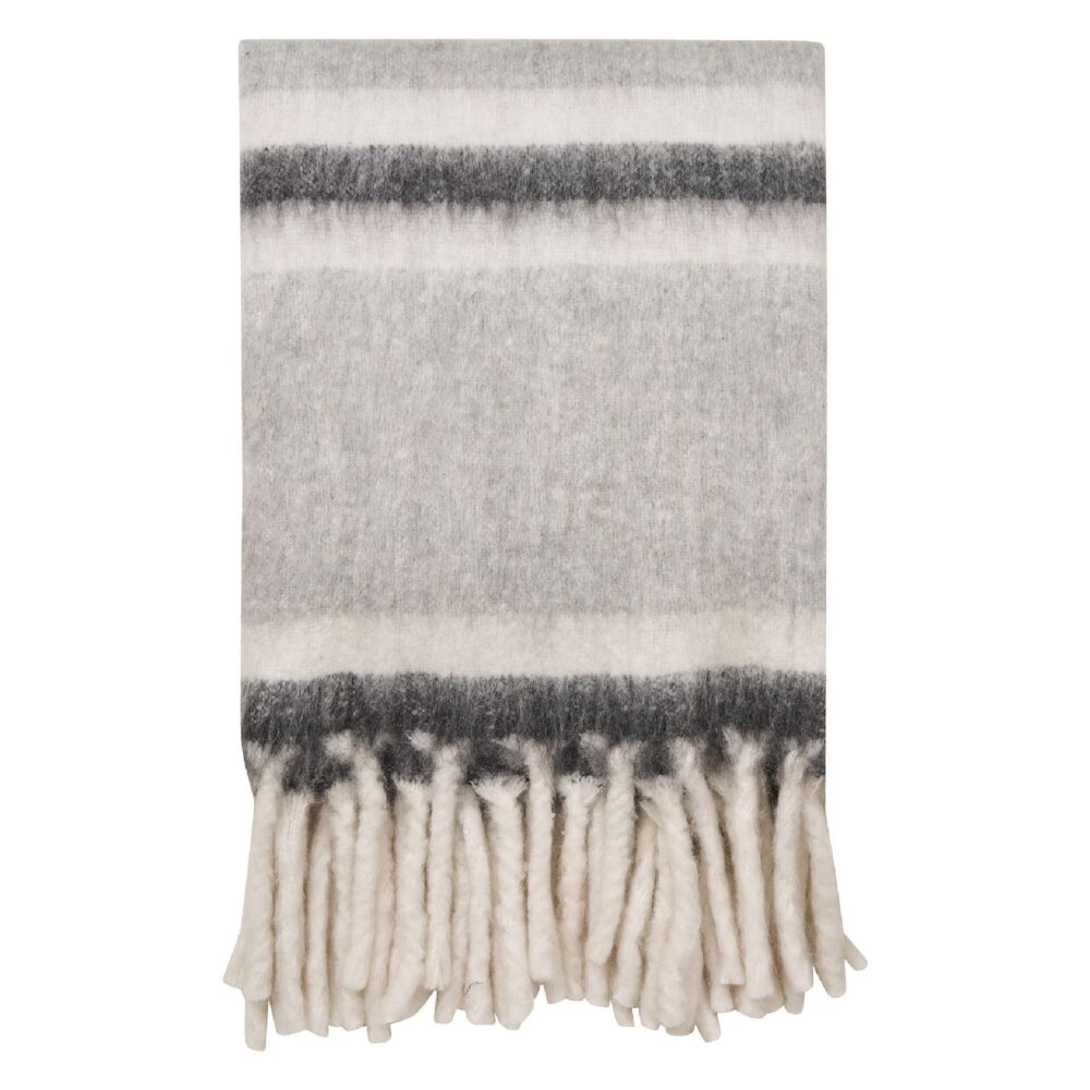 grijs witte wolmix plaid 130x170 afbeelding 1