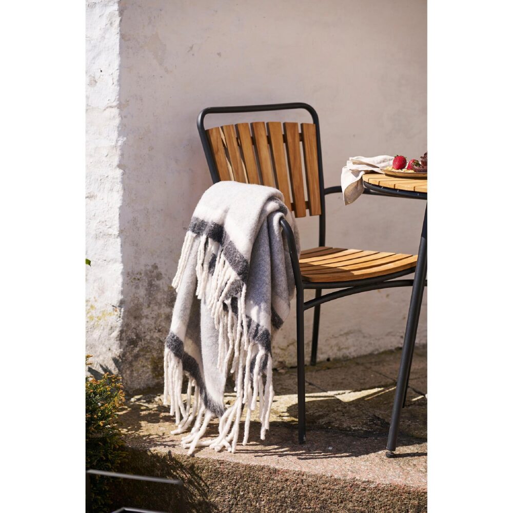 grijs witte wolmix plaid 130x170 afbeelding 3