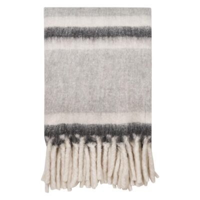 grijs witte wolmix plaid 130x170 afbeelding 1