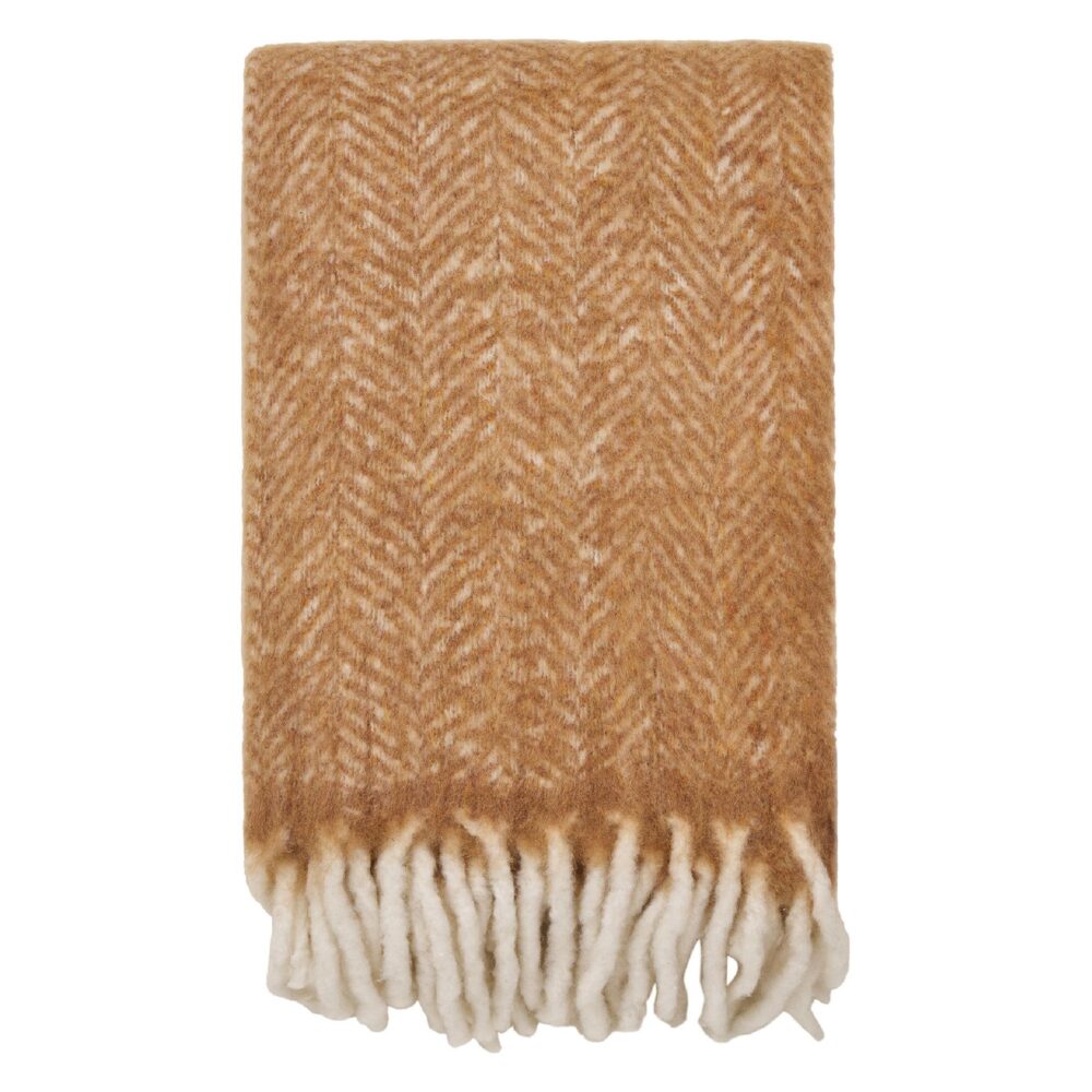 wollen plaid beige 130x170 afbeelding 1