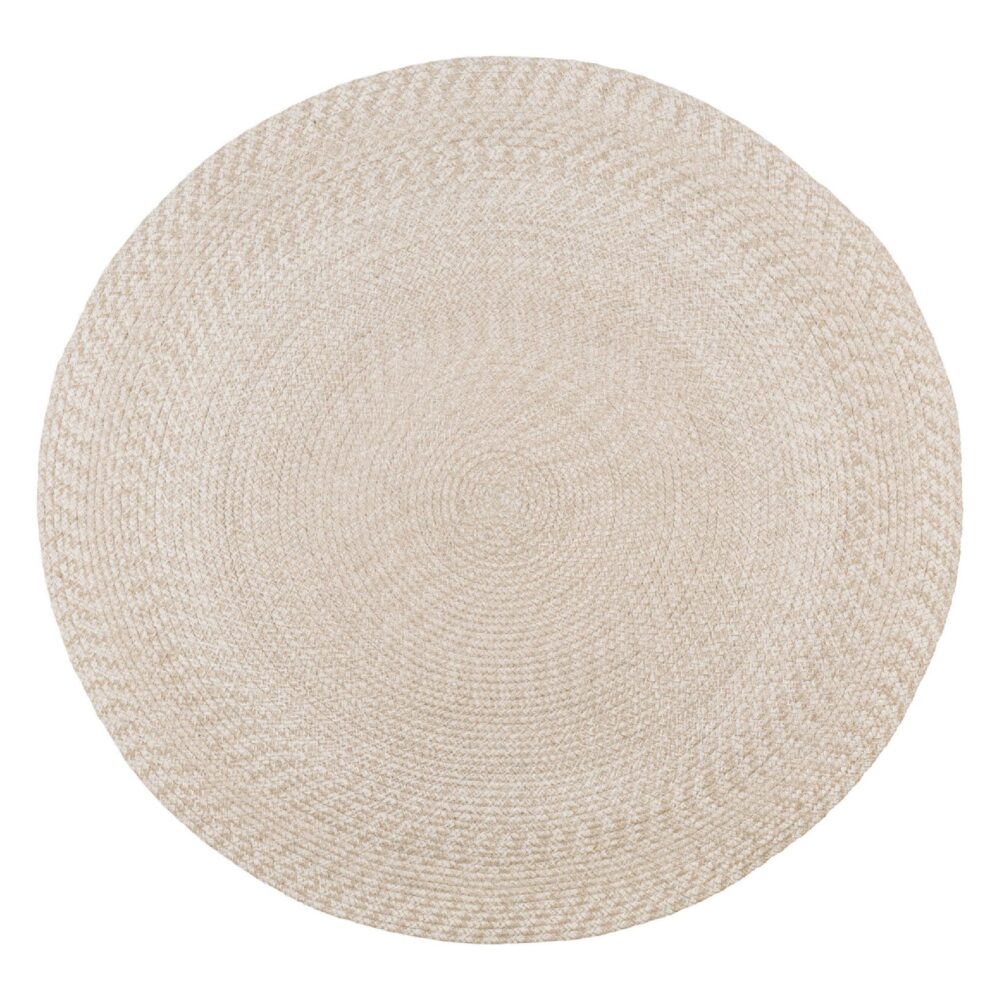 rond gerecycled vloerkleed 120 cm sand afbeelding 1