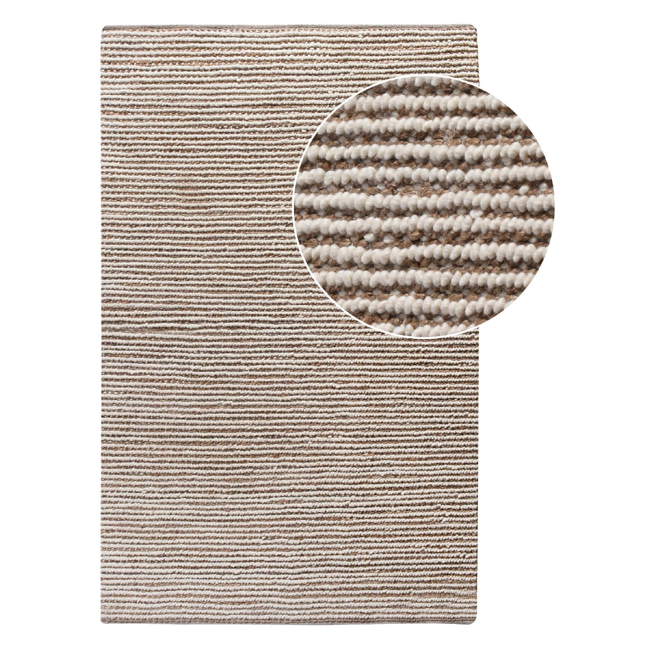 handgeweven wollen jute vloerkleed 200x300 afbeelding 1