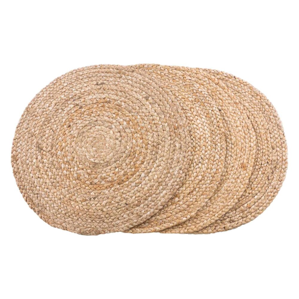 ronde jute placemats set van 4 afbeelding 1