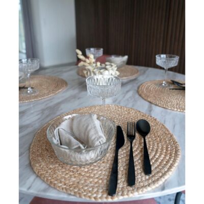 ronde jute placemats set van 4 afbeelding 4