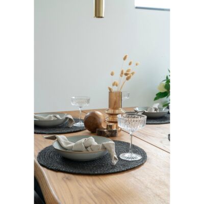 donkergrijze ronde jute placemats 38 cm afbeelding 4