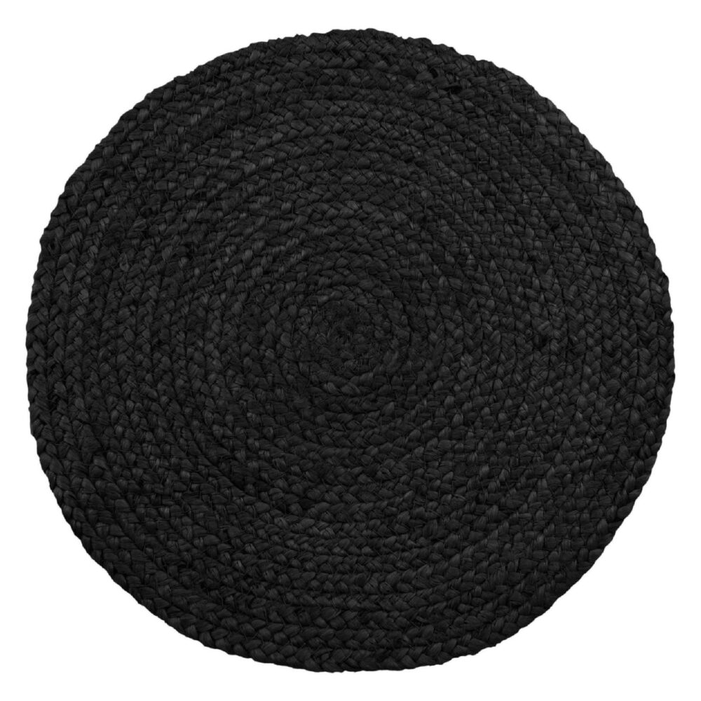 donkergrijze ronde jute placemats 38 cm afbeelding 2