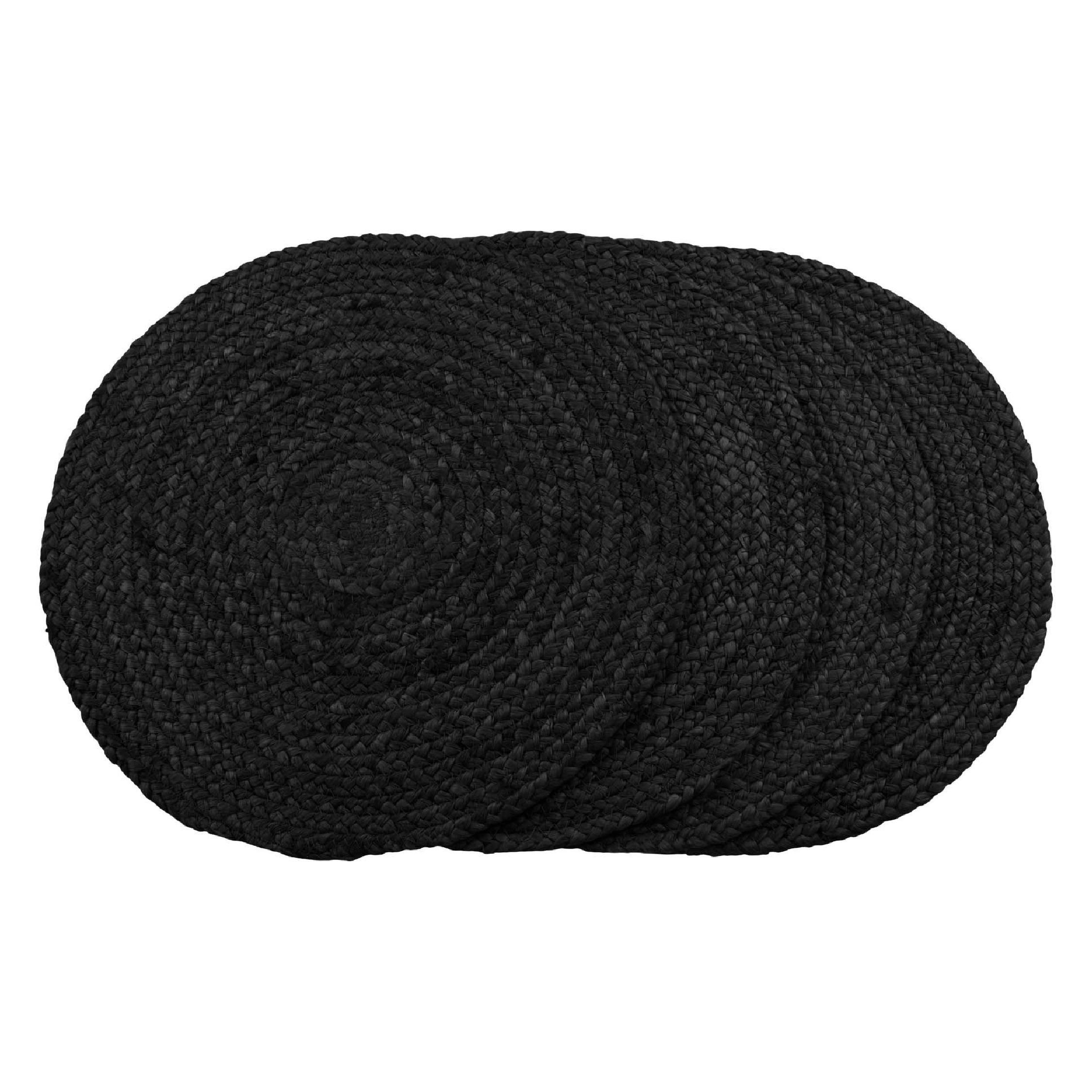 donkergrijze ronde jute placemats 38 cm afbeelding 1