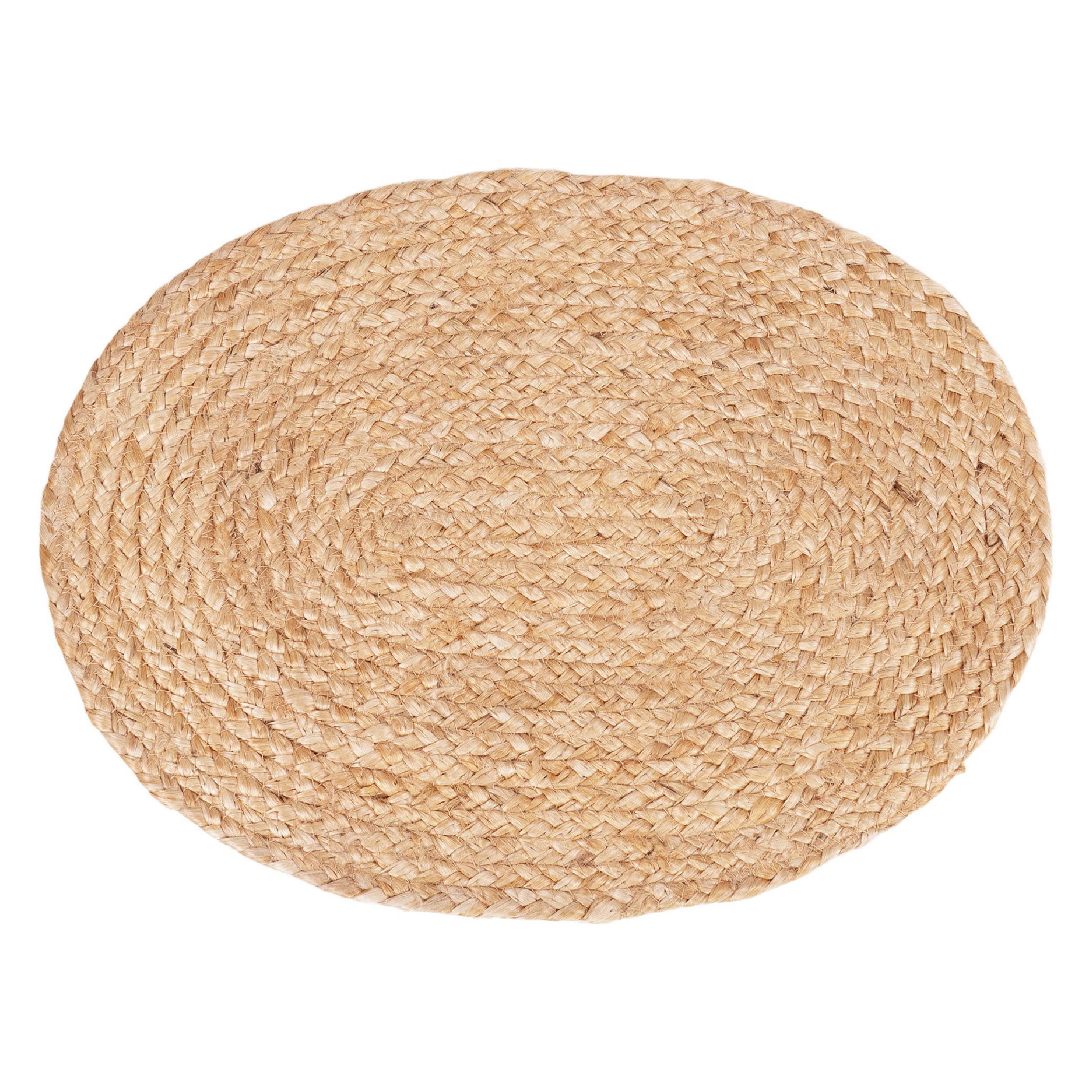 ovale jute placemats set van 4 afbeelding 2