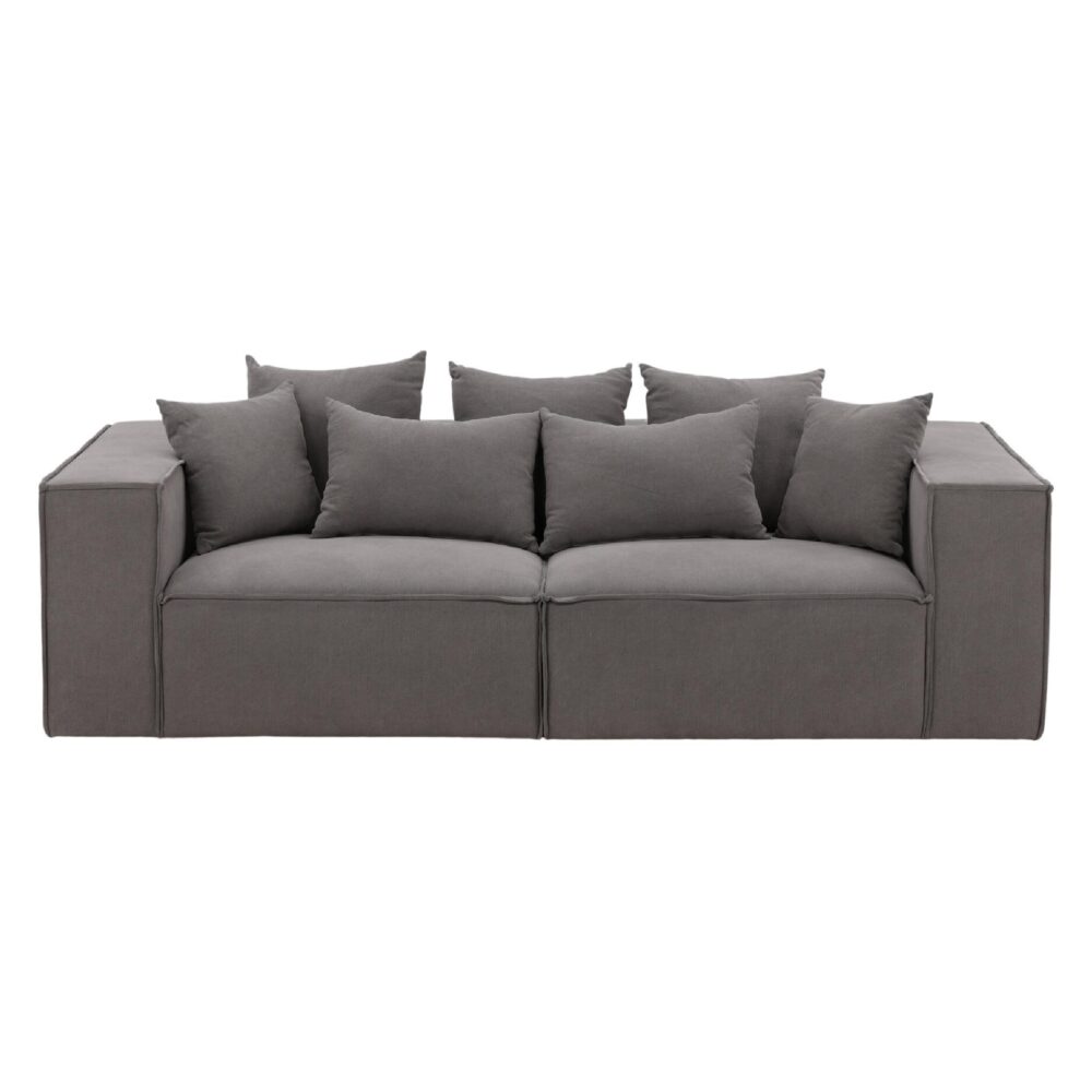 grijze 3 zits bank Nilo linnenlook afbeelding 1