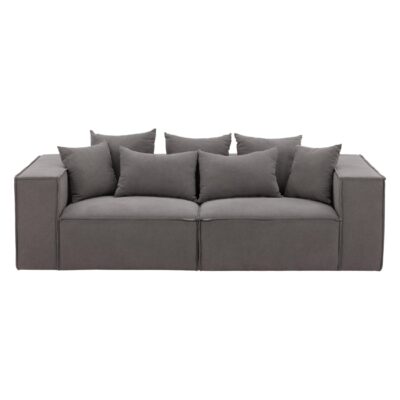 grijze 3 zits bank Nilo linnenlook afbeelding 1