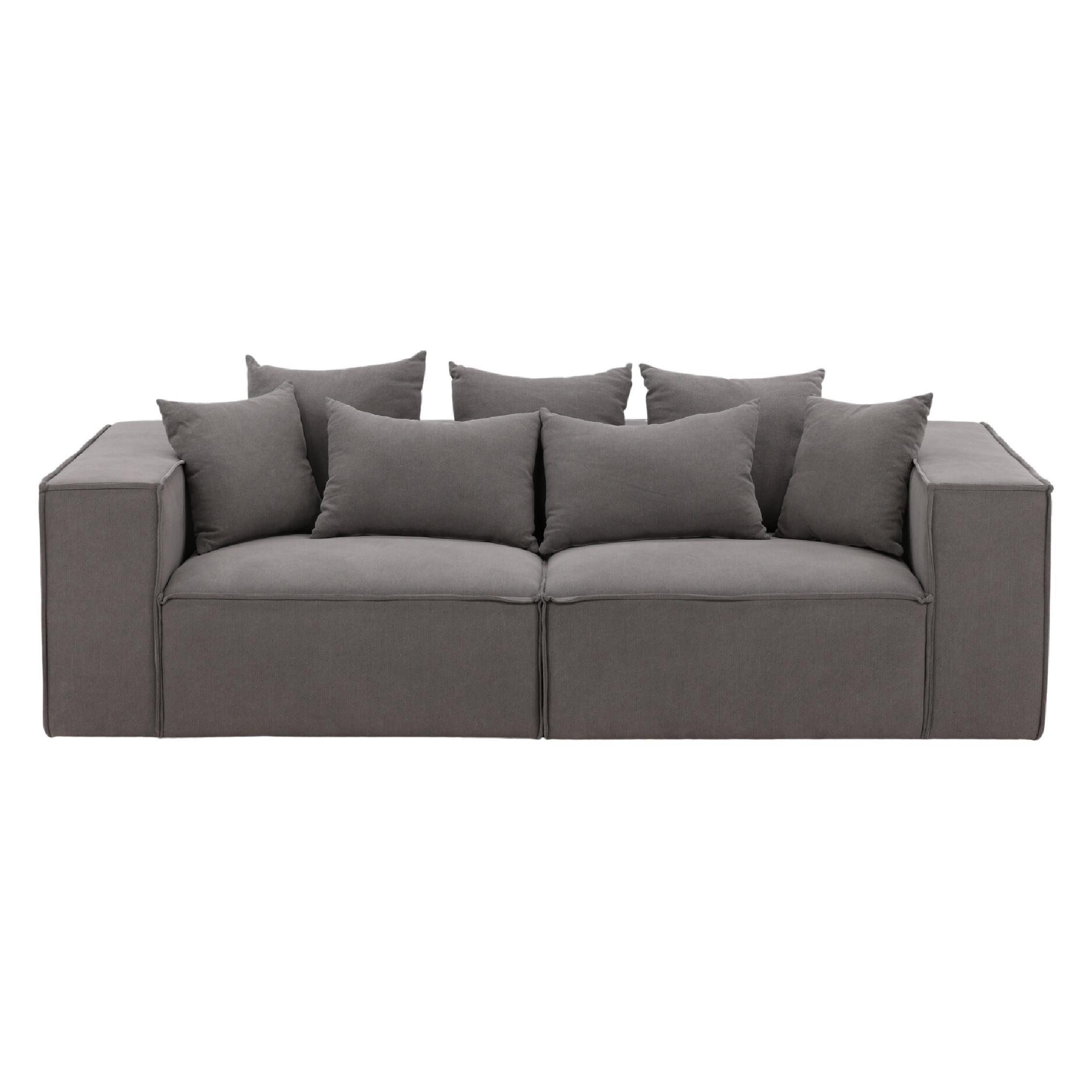 grijze 3 zits bank Nilo linnenlook afbeelding 1