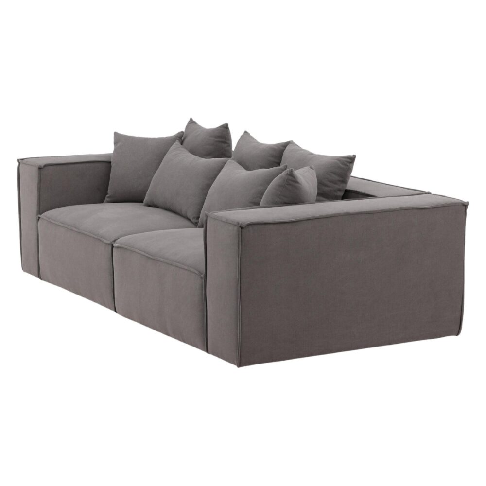 grijze 3 zits bank Nilo linnenlook afbeelding 3