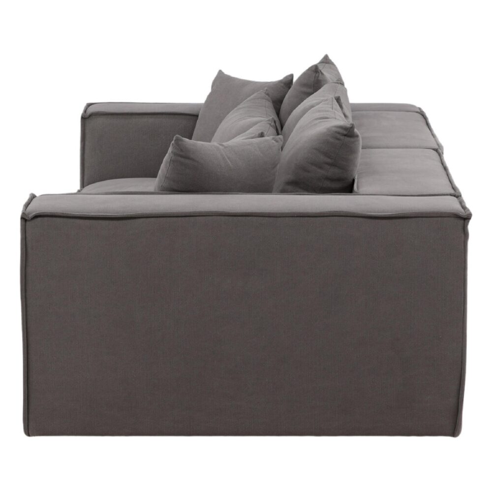 grijze 3 zits bank Nilo linnenlook afbeelding 4