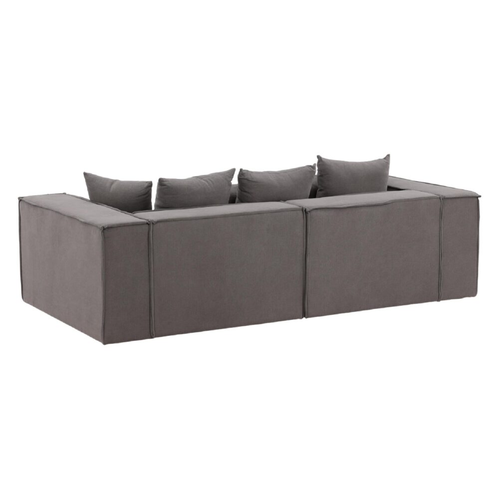 grijze 3 zits bank Nilo linnenlook afbeelding 6