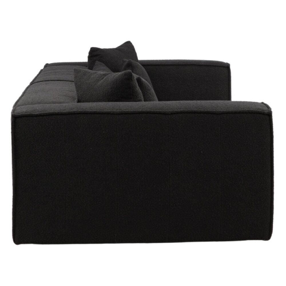 zwarte bouclé 3-zits bank Nilo afbeelding 2