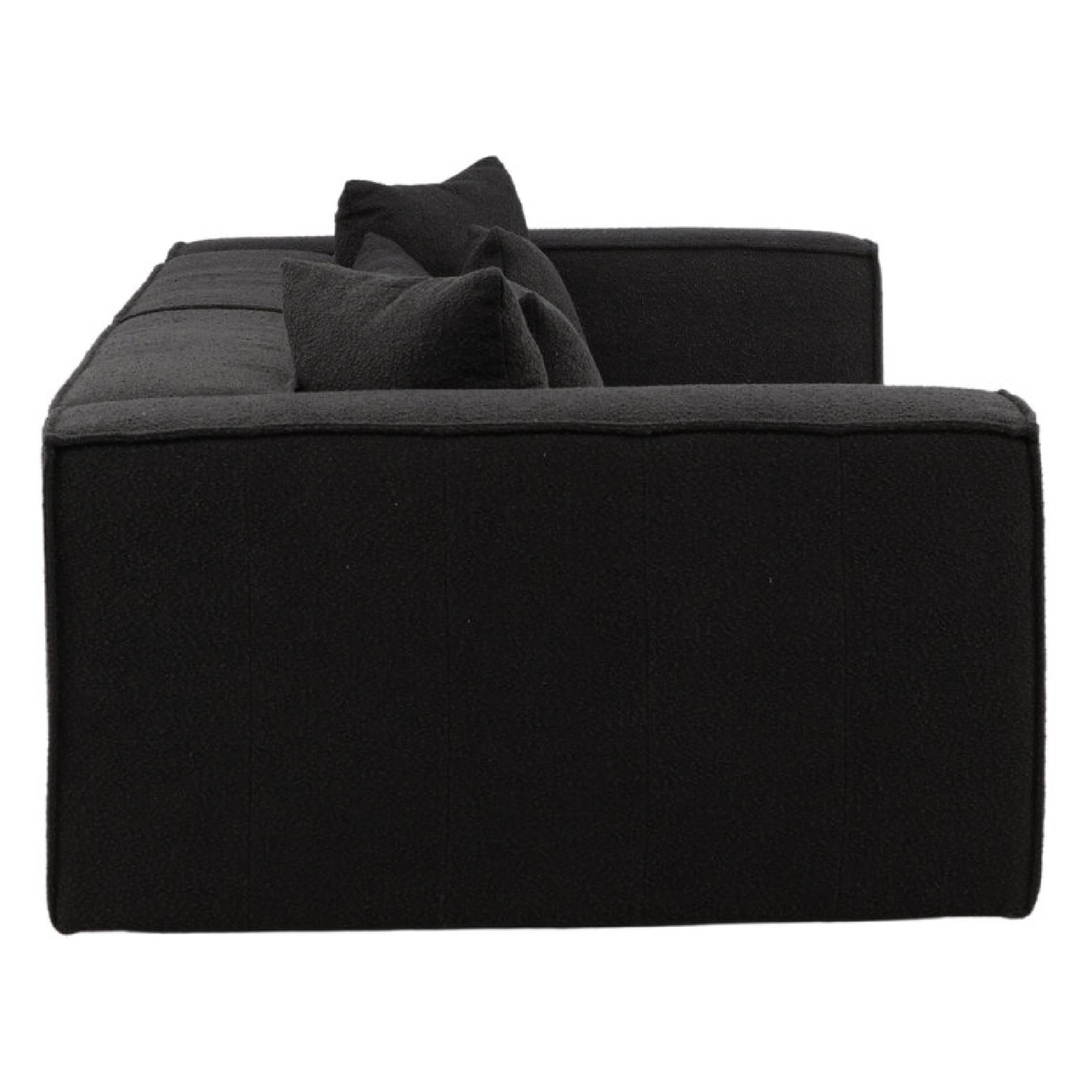 zwarte bouclé 3-zits bank Nilo afbeelding 2