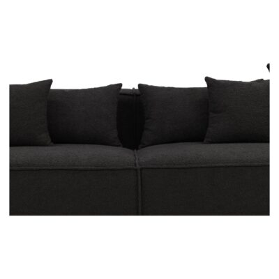 zwarte bouclé 3-zits bank Nilo afbeelding 6