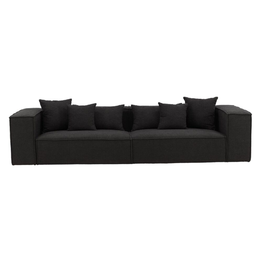 zwarte bouclé 3-zits bank Nilo afbeelding 1