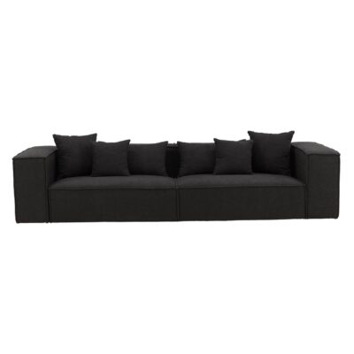 zwarte bouclé 3-zits bank Nilo afbeelding 1