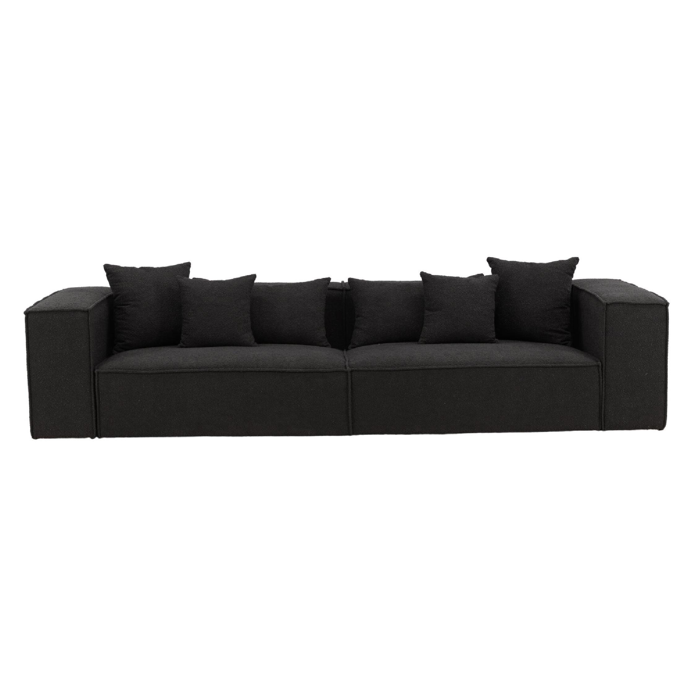 zwarte bouclé 3-zits bank Nilo afbeelding 1