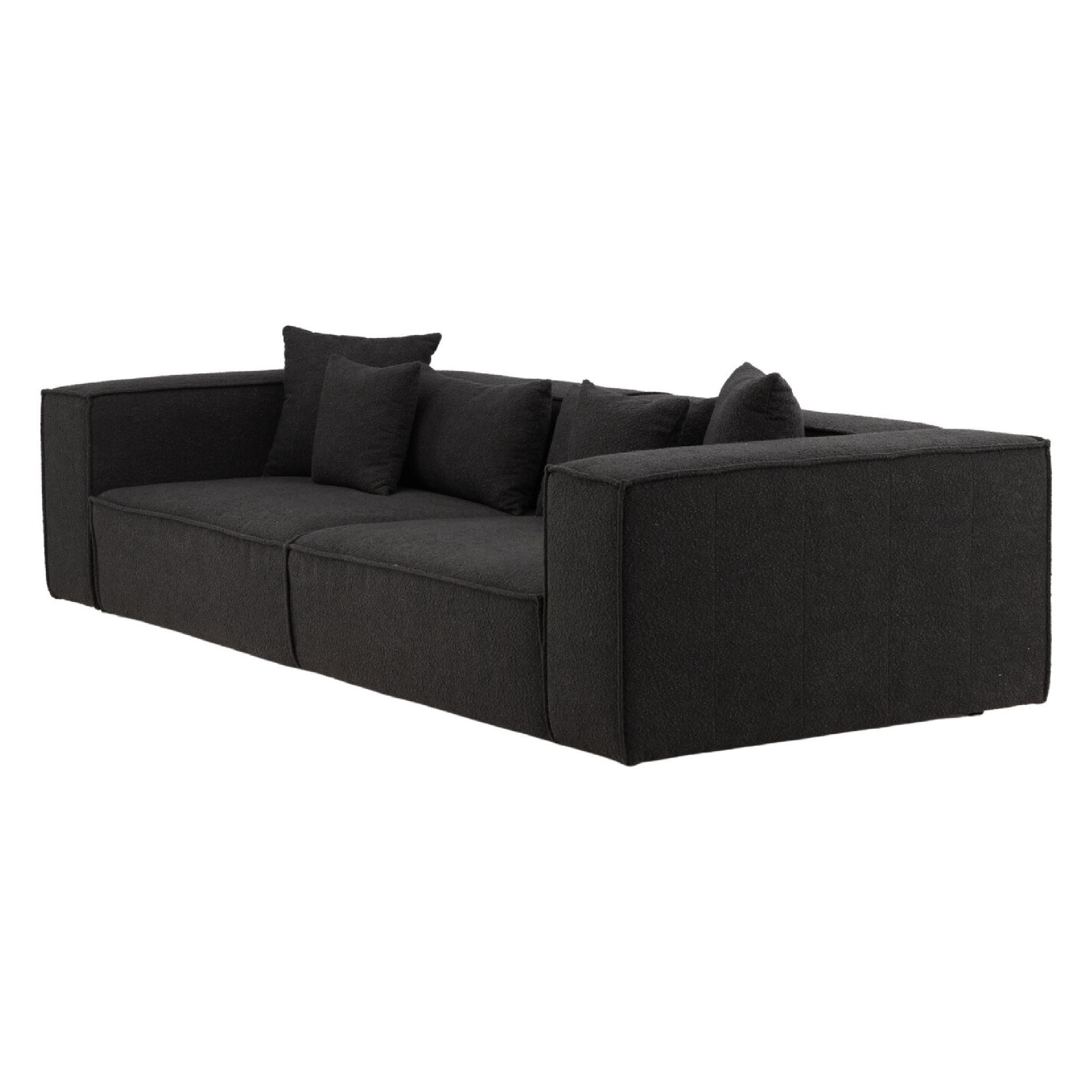 zwarte bouclé 3-zits bank Nilo afbeelding 8