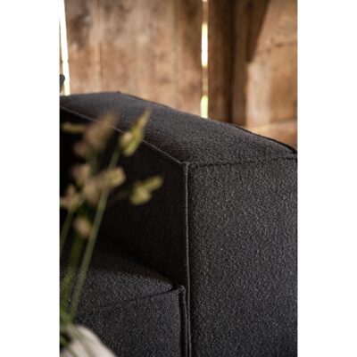 zwarte bouclé 3-zits bank Nilo afbeelding 12