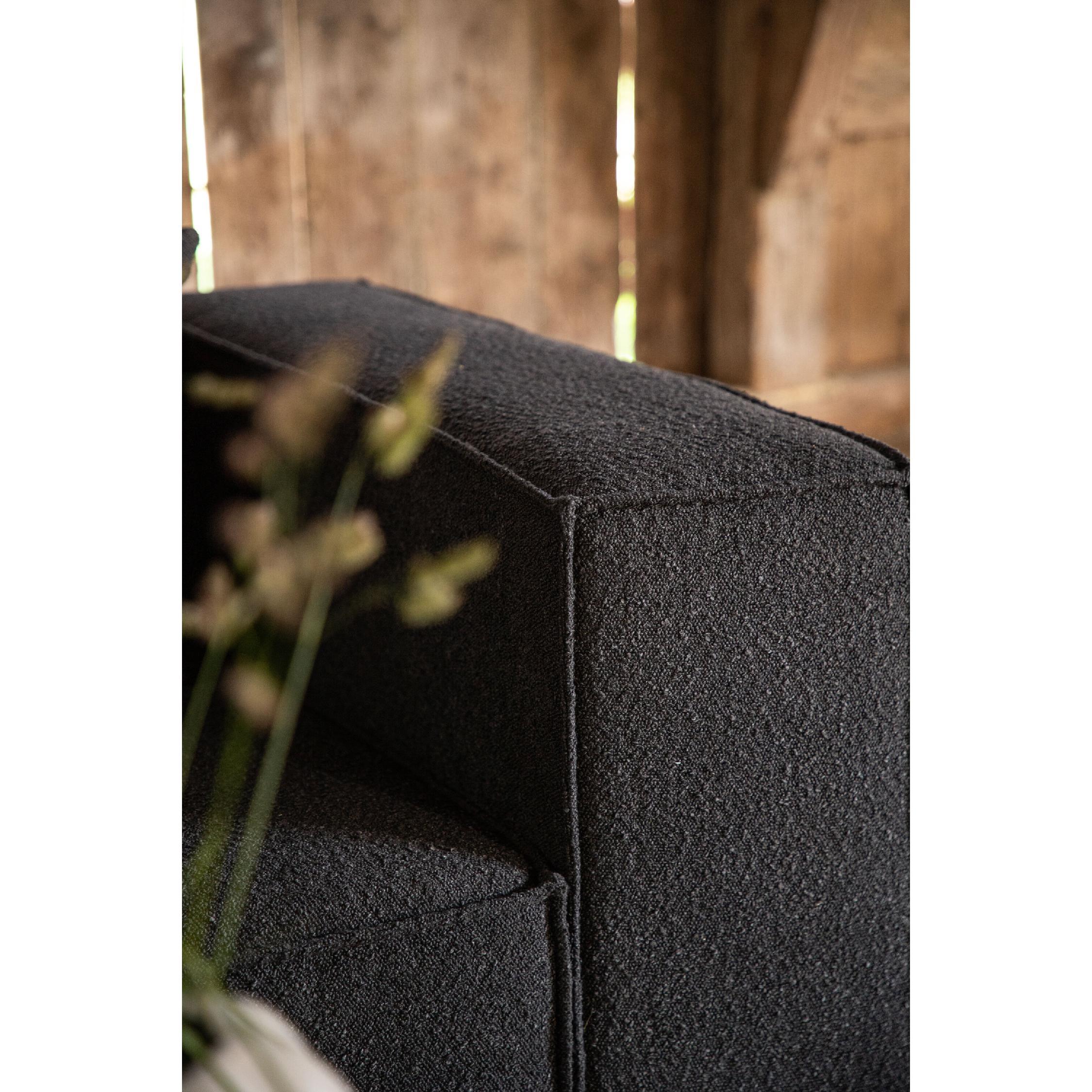 zwarte bouclé 3-zits bank Nilo afbeelding 12