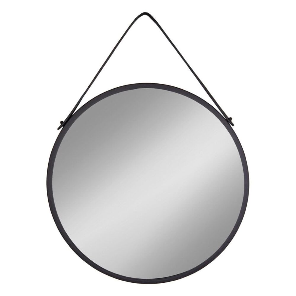 ronde zwarte wandspiegel 60 cm afbeelding 1