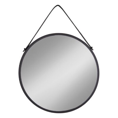 ronde zwarte wandspiegel 60 cm afbeelding 1